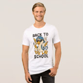 Cool Eend Terug naar School Design Grappige Cartoo Tri-Blend Shirt (Voorkant volledig)