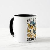 Cool Eend Terug naar School Ontwerp Grappige Carto Mok (Voorkant links)