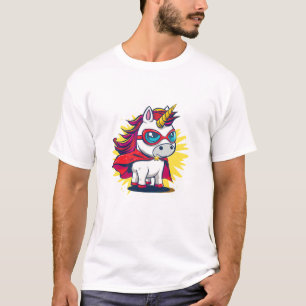 Cool eenhoorn met superheldcape kostuum lange mouw t-shirt