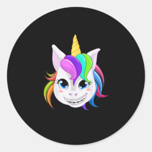 Cool Eenhoorn Met Tandheelkundige Beugels Funny Ho Ronde Sticker