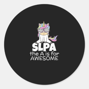 Cool eenhoorn voor SLPA spraaktaalpatholoog Ronde Sticker