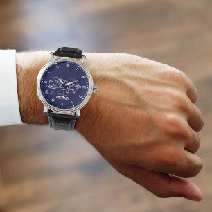Cool eenvoudig Cessna vliegtuig & wolken, Custom g Horloge