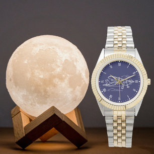 Cool eenvoudig Cessna vliegtuig & wolken, Luchtvaa Horloge