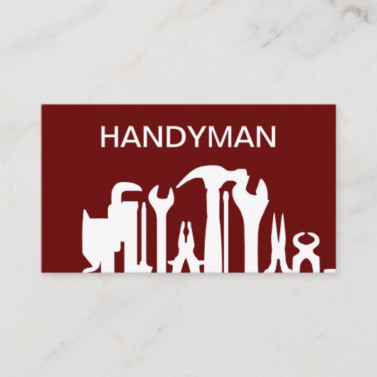 Cool Eenvoudig Handyman Visitekaartjes Design (Voorkant)