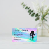 Cool Eenvoudig Huis Schoonmaken Maid Visitekaartje (Staand voorkant)