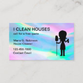 Cool Eenvoudig Huis Schoonmaken Maid Visitekaartje (Voorkant)