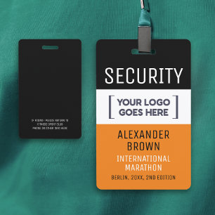 Cool Eenvoudig Sinaasappel en Zwart Event Logo Sec Badge