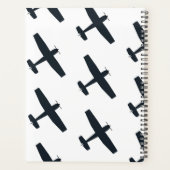 Cool, Eenvoudig Vliegend Vliegtuig, Zwart en Wit Planner (Achterkant)