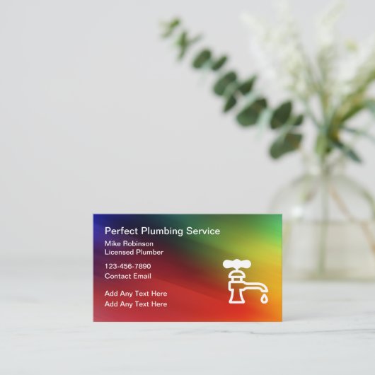 Cool Eenvoudige Loodgieter Service Visitekaartje (Staand voorkant)