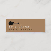 Cool Eenvoudige Moderne Gitaar Leraar Mini Visitekaartje (Voorkant)