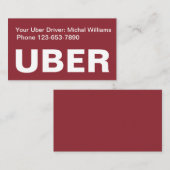 Cool Eenvoudige Uber Driver Ride Hailing Visitekaa Visitekaartje (Voorkant / Achterkant)