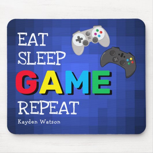 Cool 'Eet, Slaap, Spel, Herhaal' Boy Muismat (Voorkant)