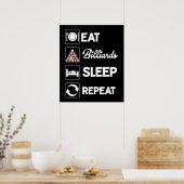Cool Eet Slaapstand Billières herhalen woordkunst Poster (Keuken)