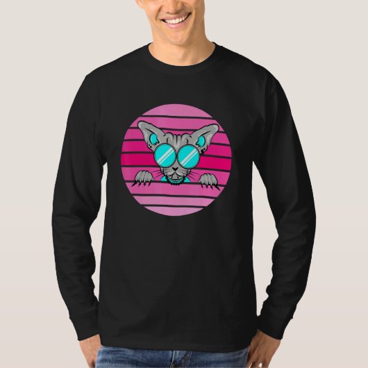 Cool Egyptian Retro Cat Sunset T-shirt (Voorkant)