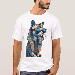Cool Egyptische farao kat mascotte grafische stree T-shirt
