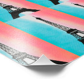 Cool Eiffel Tower Paris kleurrijke achtergrond Foto Afdruk (Hoek)