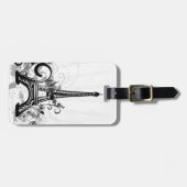 Cool Eiffel Tower zwaait stippen splatters vlinder Bagagelabel (Voorkant horizontaal)