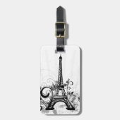 Cool Eiffel Tower zwaait stippen splatters vlinder Bagagelabel (Voorkant verticaal)
