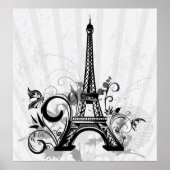 Cool Eiffel Tower zwaait stippen splatters vlinder Poster (Voorkant)