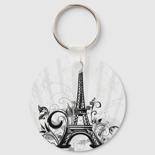 Cool Eiffel Tower zwaait stippen splatters vlinder Sleutelhanger (Voorkant)
