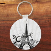 Cool Eiffel Tower zwaait stippen splatters vlinder Sleutelhanger (Voorkant)