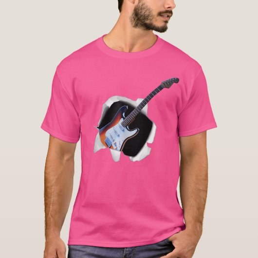 Cool Electric Acoustic Guitar Shirt Gitarist Manne (Voorkant)