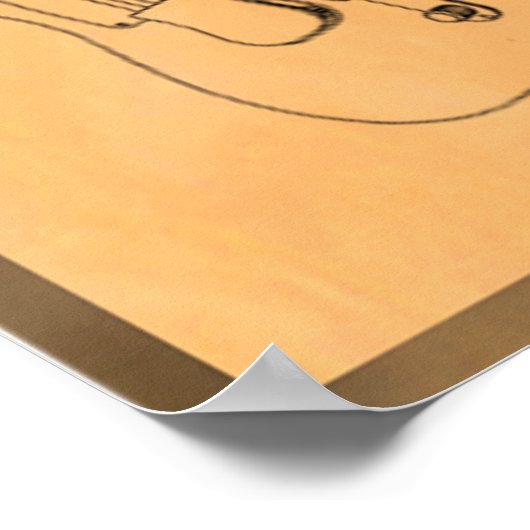 Cool Electric Guitar Patent Poster (Hoek)