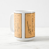 Cool Electric Guitar Patent Retro Art Koffiemok (Voorkant links)