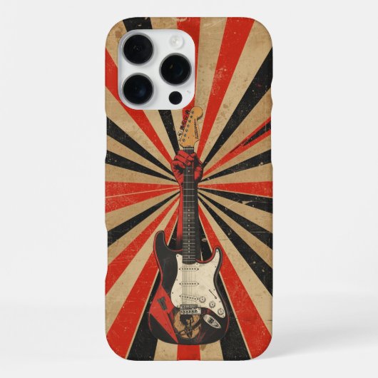 Cool Electric Guitarist Gift Soviet Art Rock Music iPhone Hoesje (Achterkant)