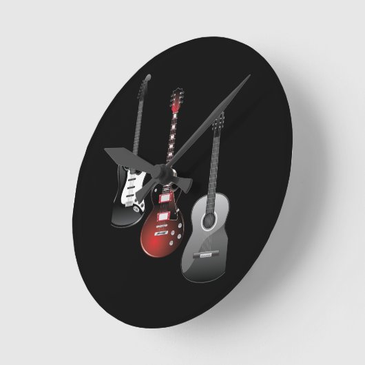 Cool Electric Guitars for Music Lovers Custom Gift Ronde Klok (Hoek)