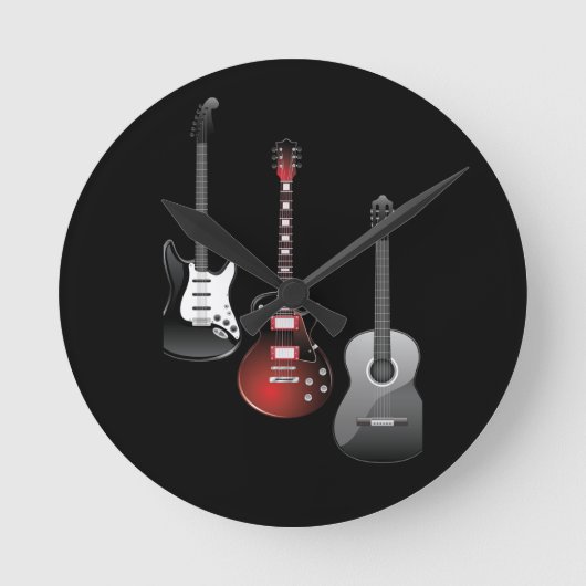 Cool Electric Guitars for Music Lovers Custom Gift Ronde Klok (Voorkant)