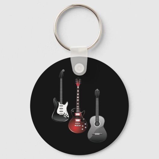 Cool Electric Guitars for Music Lovers Custom Gift Sleutelhanger (Voorkant)