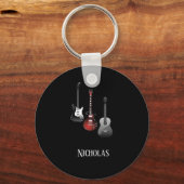 Cool Electric Guitars for Music Lovers Custom Gift Sleutelhanger (Achterkant)