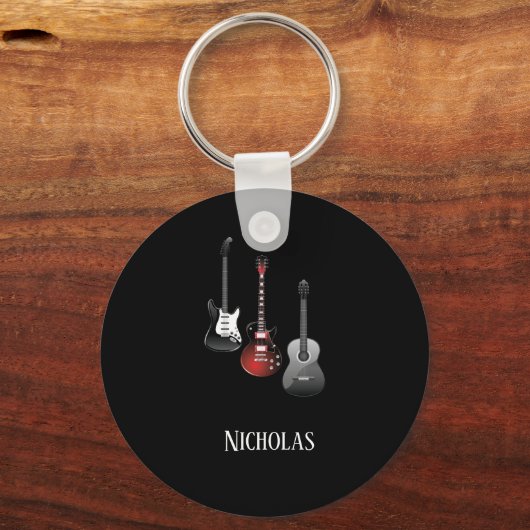 Cool Electric Guitars for Music Lovers Custom Gift Sleutelhanger (Achterkant)