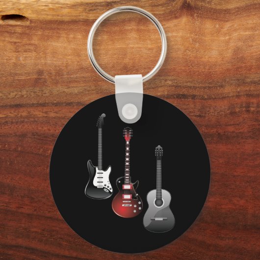 Cool Electric Guitars for Music Lovers Custom Gift Sleutelhanger (Voorkant)