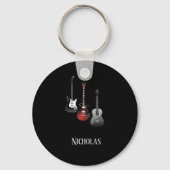 Cool Electric Guitars for Music Lovers Custom Gift Sleutelhanger (Achterkant)