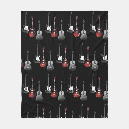 Cool Electric Guitars for Music Lovers Gift Fleece Deken (Voorkant)