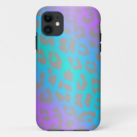 Cool Electric Leopard Fur Animal iPhone Case (Achterkant)