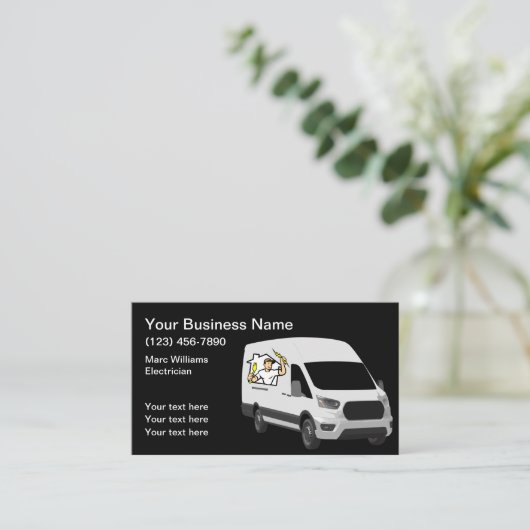Cool Electricia Service Editable Visitekaartjes (Staand voorkant)
