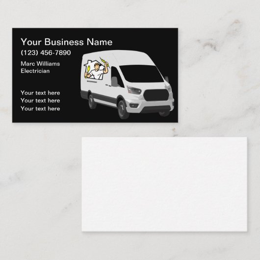 Cool Electricia Service Editable Visitekaartjes (Voorkant / Achterkant)