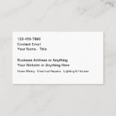 Cool Electrician Services Modern Visitekaartje (Achterkant)