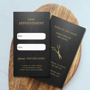 Cool Elegant Black Gold Scissor Appointment Card Afsprakenkaartje