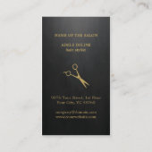Cool Elegant Black Gold Scissor Appointment Card Afsprakenkaartje (Achterkant)