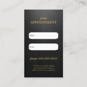 Cool Elegant Black Gold Scissor Appointment Card Afsprakenkaartje (Voorkant)