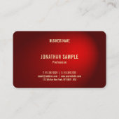 Cool Elegant Black Red Damask Luxury Ronde Elite Visitekaartje (Achterkant)