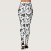 Cool Elegant Black White Deer French Toile Leggings (Achterkant)
