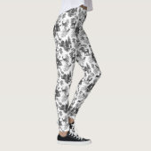Cool Elegant Black White Deer French Toile Leggings (Rechts)
