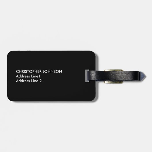 Cool Elegant Blauw Circuit Board Zwart Bagagelabel (Achterkant horizontaal)