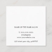 Cool Elegant Blauw Roos Schaar Haarstylist Vierkante Visitekaartje (Achterkant)