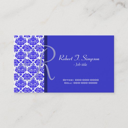 cool, elegant blauw visitekaartje (Voorkant)